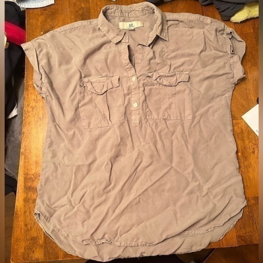 Thread and Supply Safari Beige top, tan, size xs